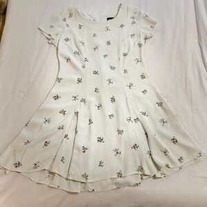 Floral Cream Mini Dress - Vintage 90’s